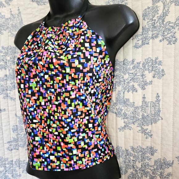 Size XS Retro Colorful Halter Top NEW - Picture 2 of 5